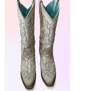 Women's Embellished Western Boots - Silver